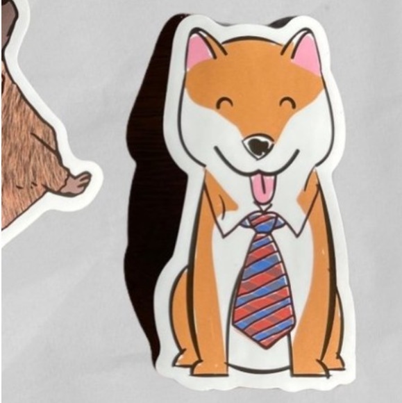 Dog Wearing A Tie Vinyl Sticker - Picture 3 of 11